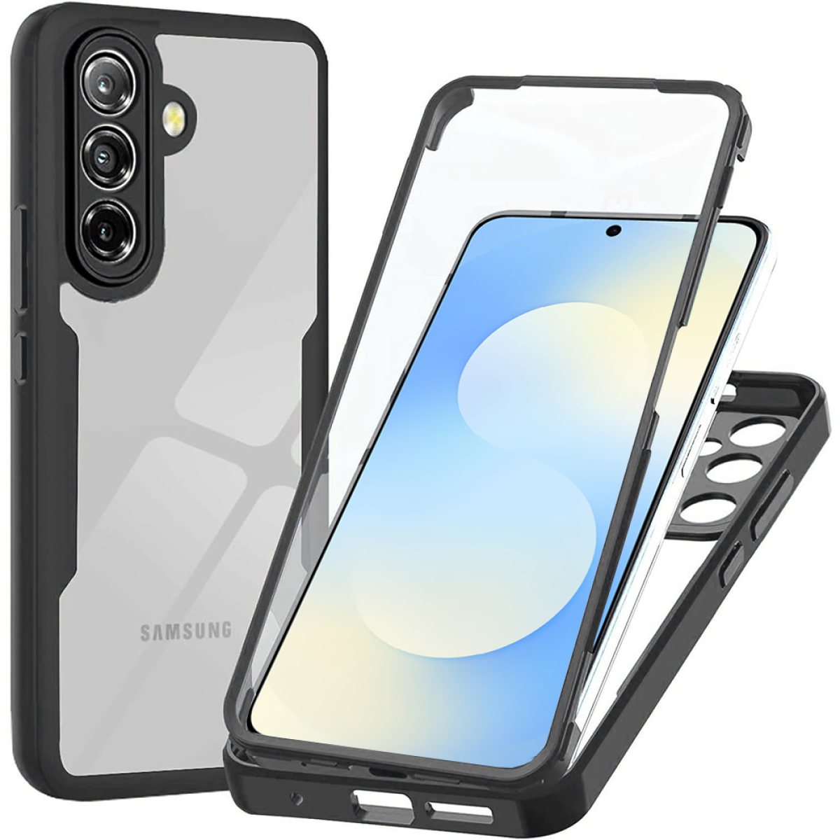Husa pentru Samsung Galaxy A57 5G + Folie - Techsuit ColorVerse 360 Series - Black
