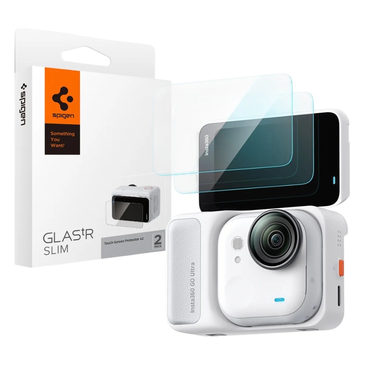 Folie pentru Insta360 Go Ultra Back Screen (set 2) - Spigen Glas.tR Slim (AGL11171) - Clear