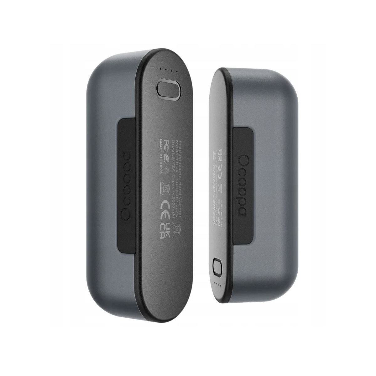 Hand Warmer cu Power Bank, Type-C, Electric, Design Magnetic, MagTwin, 2x 5000mAh - Ocoopa (UT2S-GY) - Grey