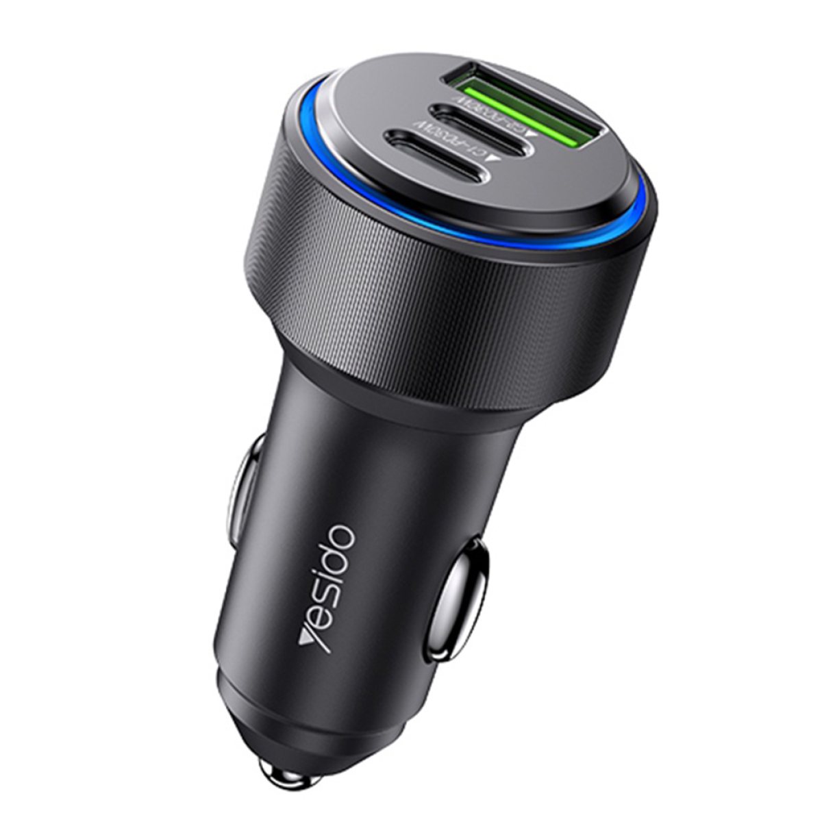 Incarcator pentru Masina, 2x Type-C, 1x USB-A, Fast Charging, 60W - Yesido (Y50) - Black