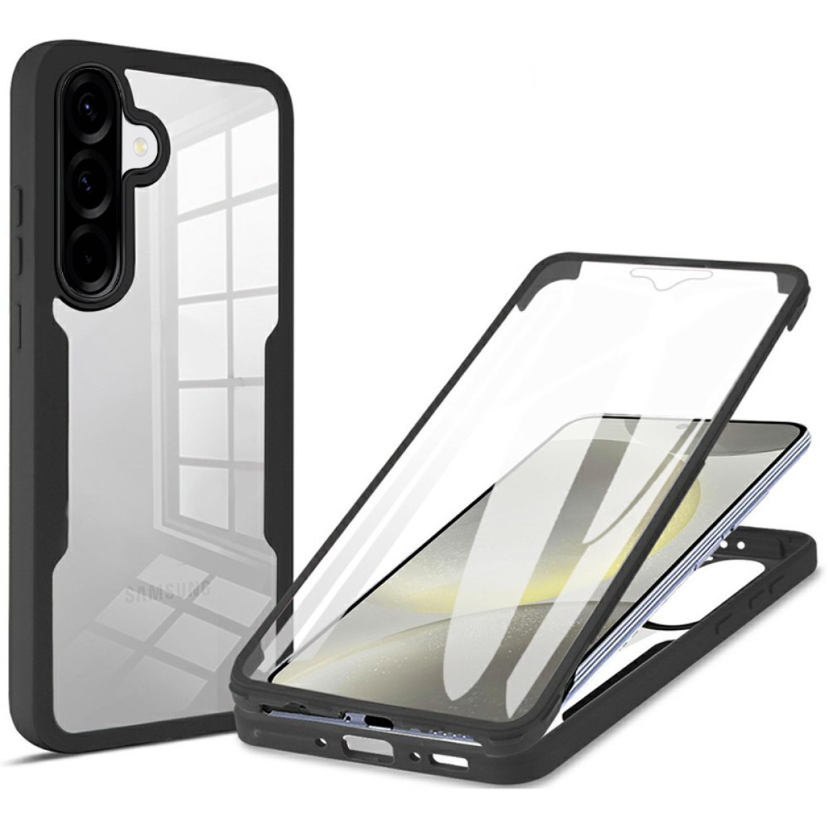 Husa pentru Samsung Galaxy A37 5G + Folie - Techsuit ColorVerse 360 Series - Black