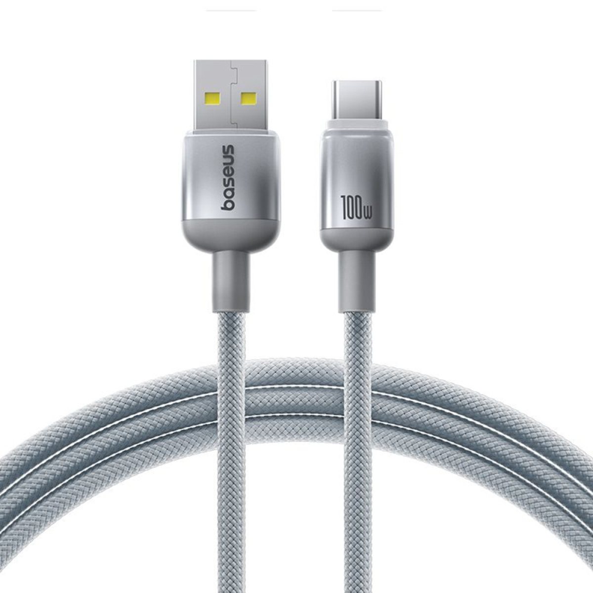Cablu de Date, USB-A la USB-C, 100W, 1m - Baseus Discolor (E0420802) - Silver