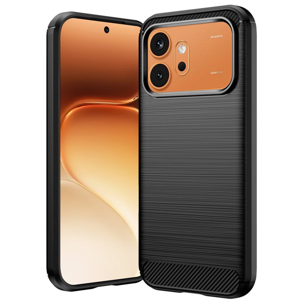 Husa pentru Honor 600 / 600 Pro - Techsuit Carbon Silicone - Black