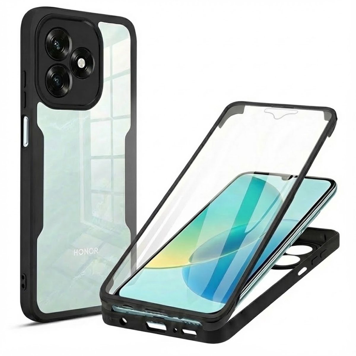 Husa pentru Honor X5c Plus + Folie - Techsuit ColorVerse 360 Series - Black