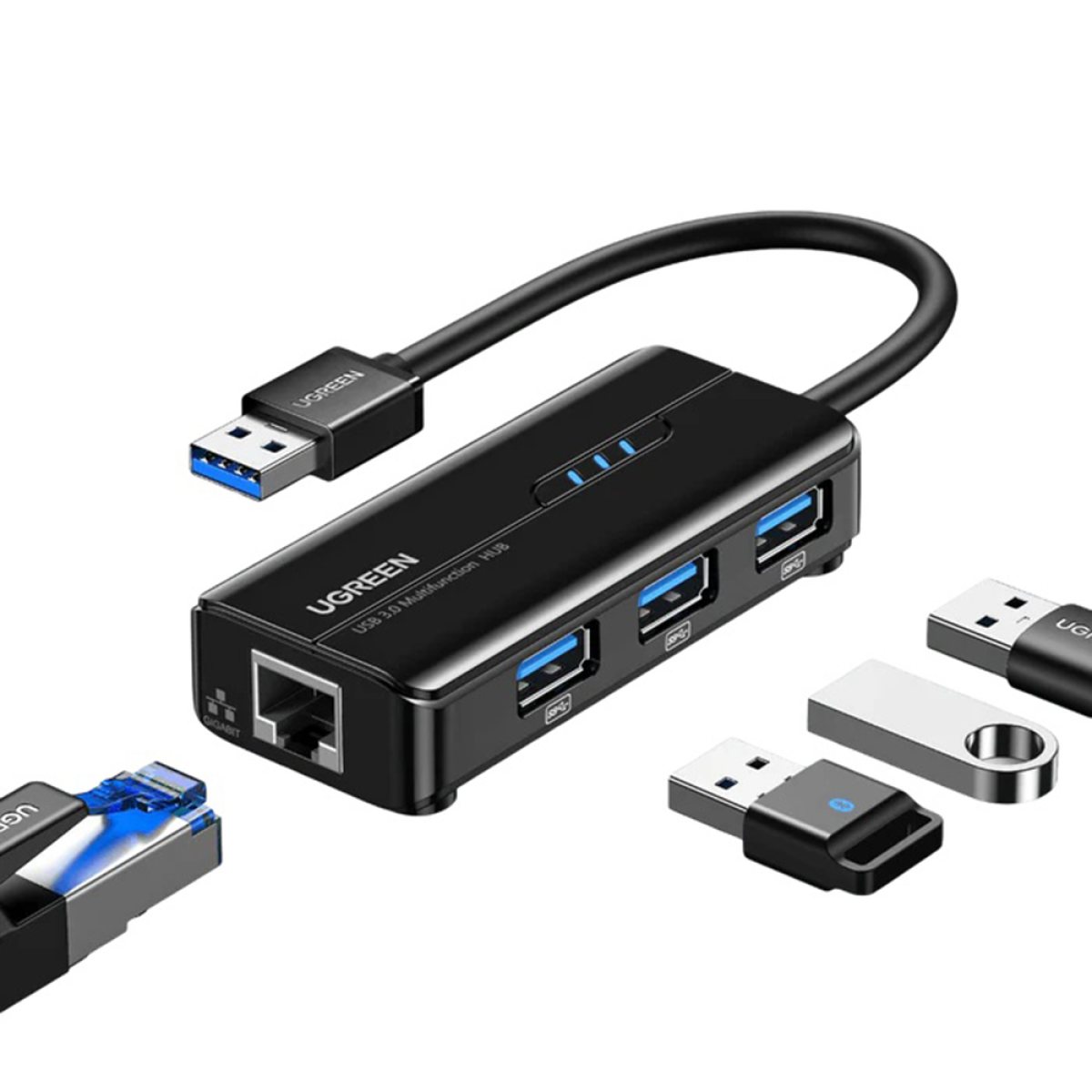 Adaptor pentru Internet, USB la USB, RJ45, 1000Mbps, 5Gb/s - Ugreen (20265) - Black