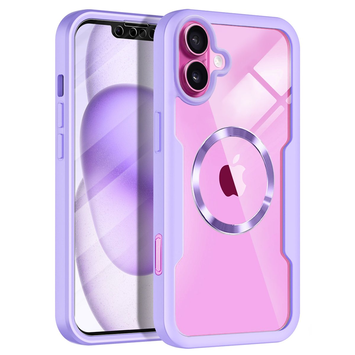 Husa pentru iPhone 16 Plus + Folie - Techsuit ColorVerse 360 MagSafe Series - Purple