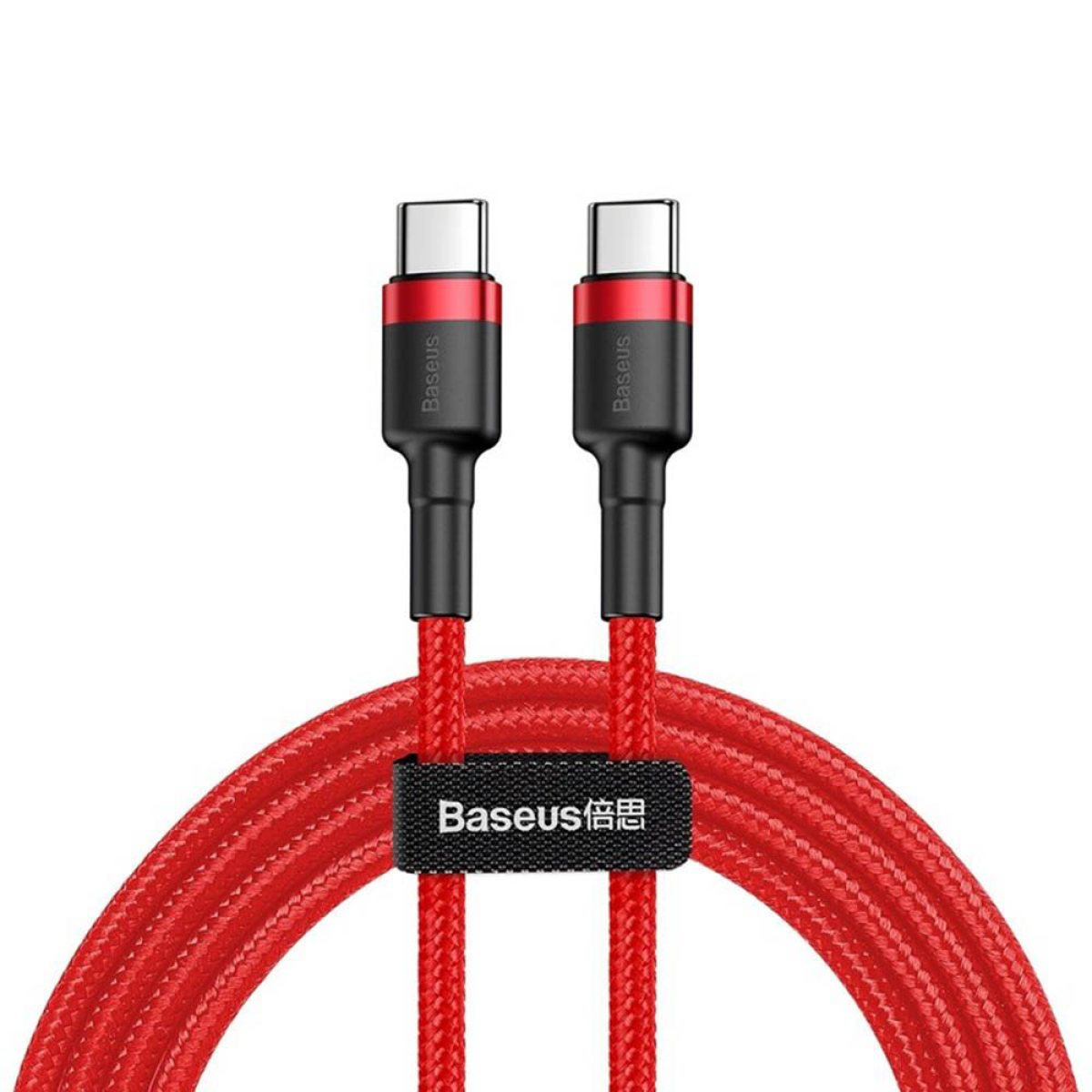 Cablu de Date Type-C to Type-C, Fast Charging, 60W, 3A, 1m - Baseus Cafule (CATKLF-G09) - Red / Black