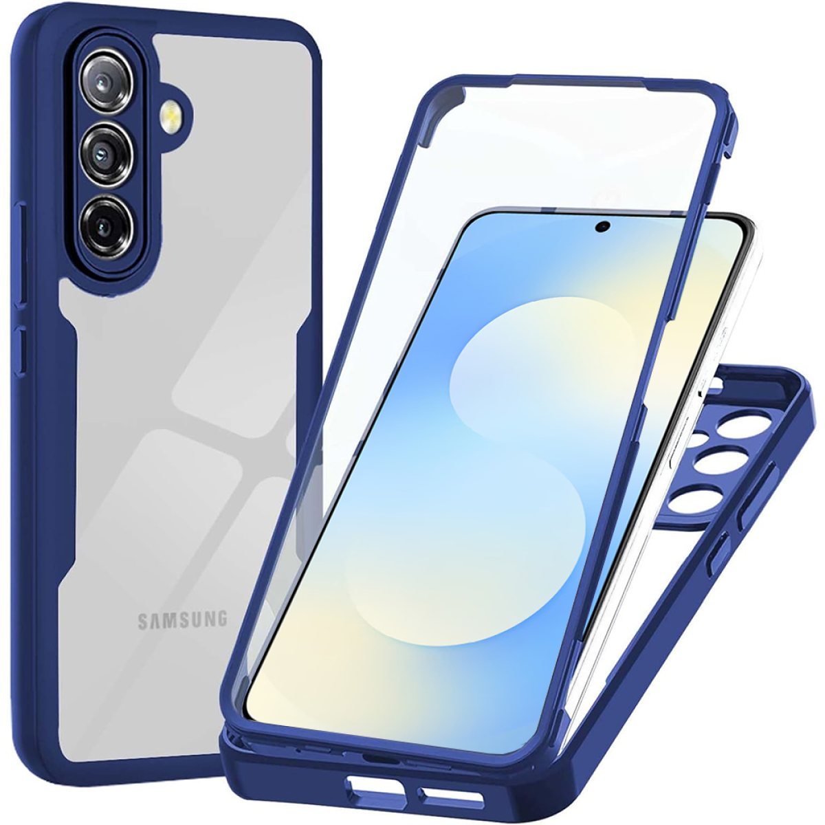 Husa pentru Samsung Galaxy A57 5G + Folie - Techsuit ColorVerse 360 Series - Blue