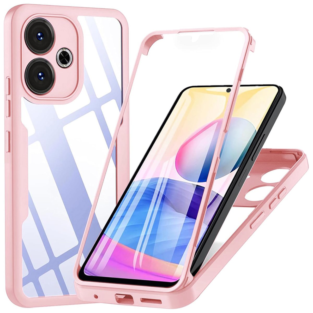Husa pentru Xiaomi Redmi 13 / Poco M6 4G + Folie - Techsuit ColorVerse 360 Series - Pink