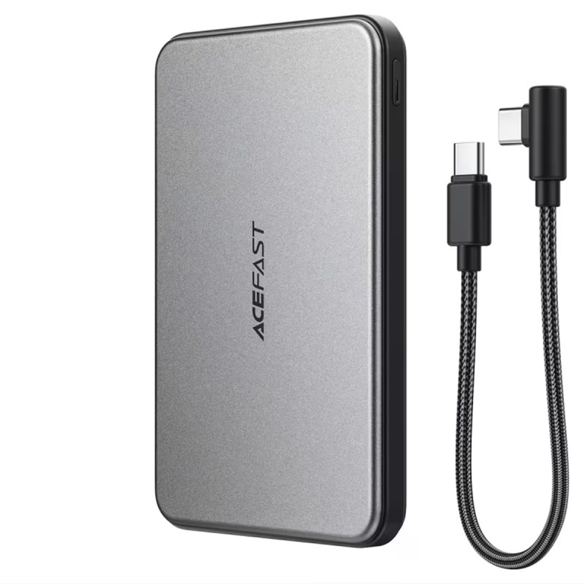 Baterie Externa, Wireless + Wired, 2x USB-C, 5000mAh, 20W, Indicator LED, Cablu - Acefast (M30) - Black