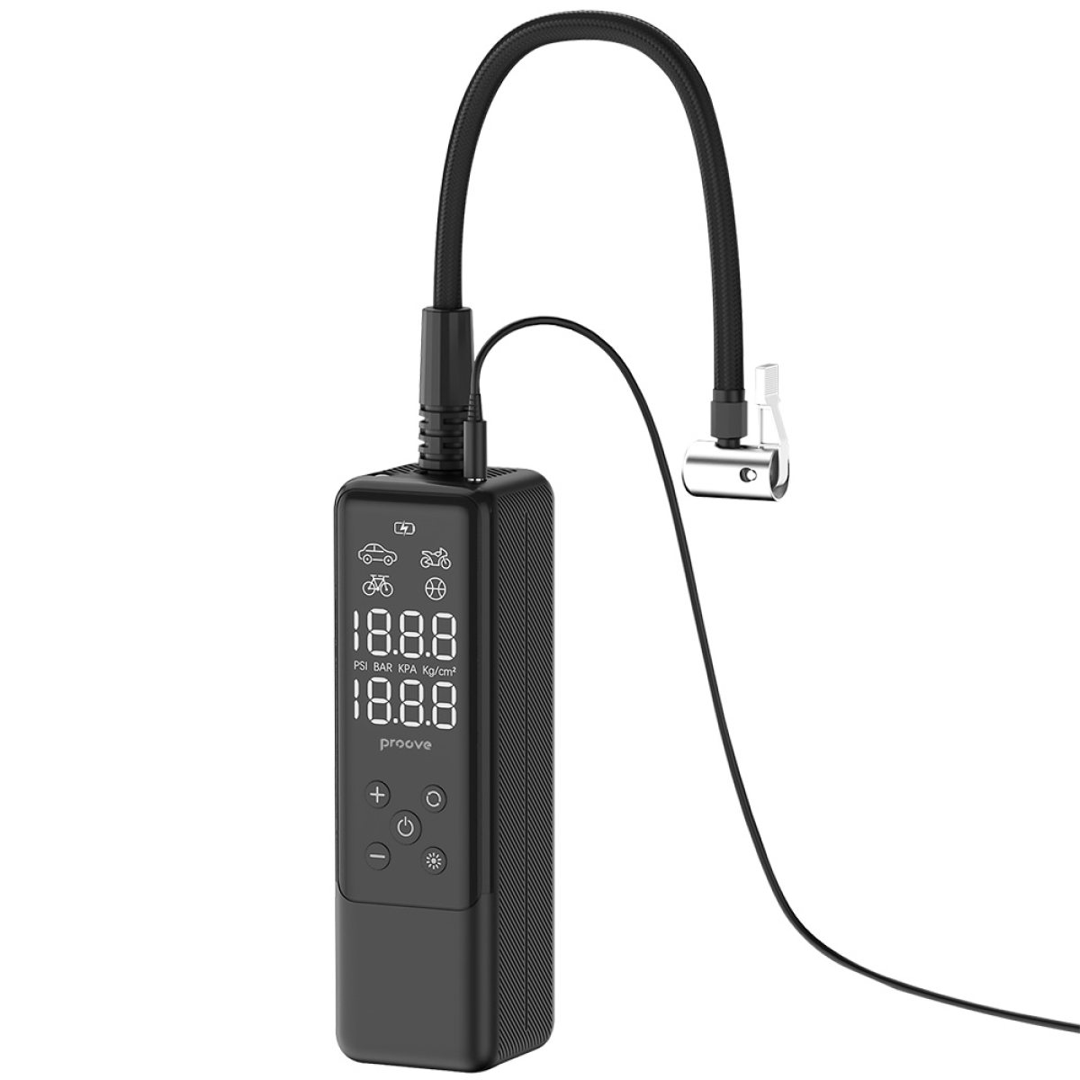 Compresor pentru Umflare Roti Masina, cu Display, 85W - Proove Assistant Mini (PPAM85010901) - Black