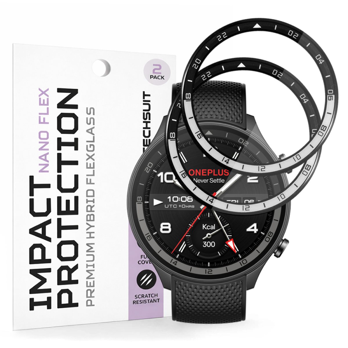 Folie pentru OnePlus Watch 2R (set 2) - Techsuit Nano Flex - Black