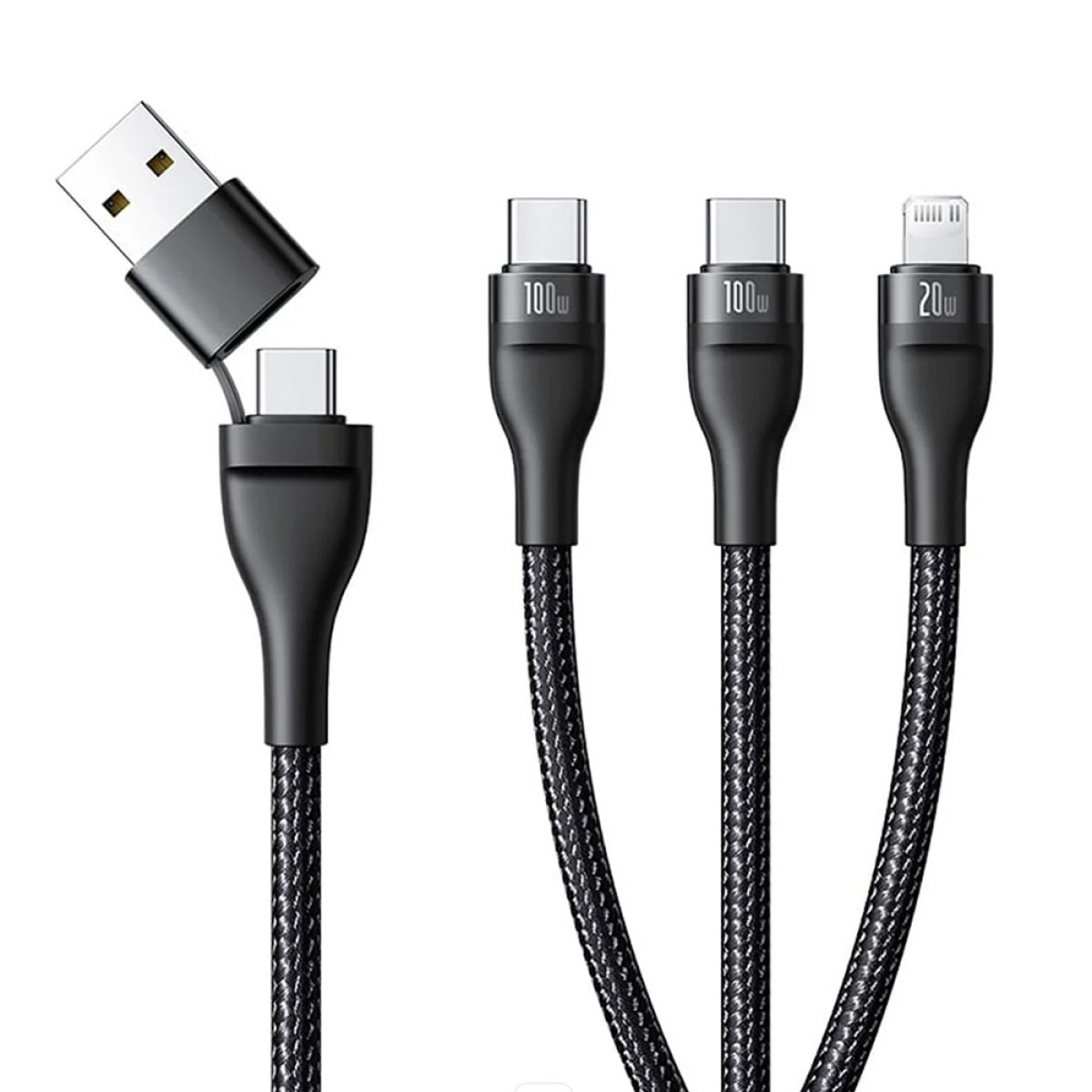 Cablu de Date USB, USB-C to Lightning, 2x USB-C, 100W, 1.5m - Baseus Flash Series 3 (P10377501111-00) - Black