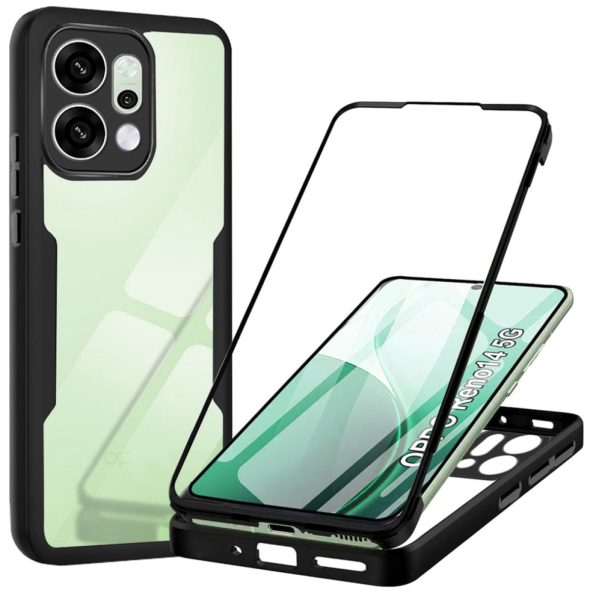 Husa pentru Oppo Reno14 + Folie - Techsuit ColorVerse 360 Series - Black