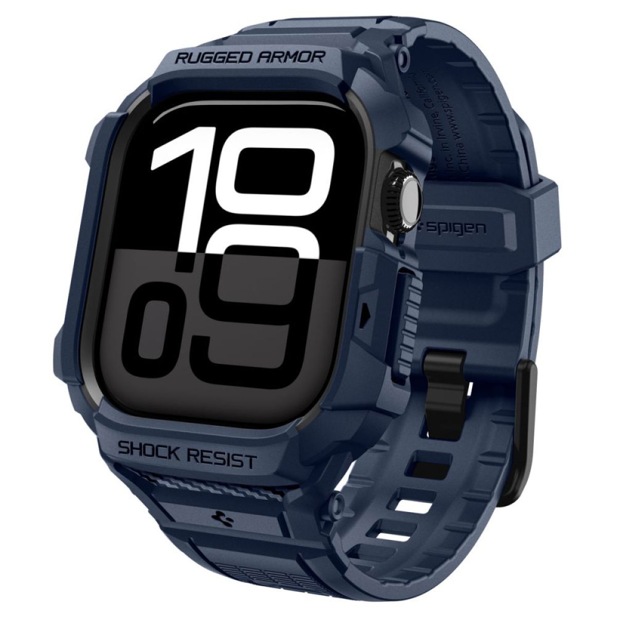 Husa pentru Apple Watch 10 42mm / Watch 11 42mm + Curea - Spigen Rugged Armor Pro V2 - Navy Blue