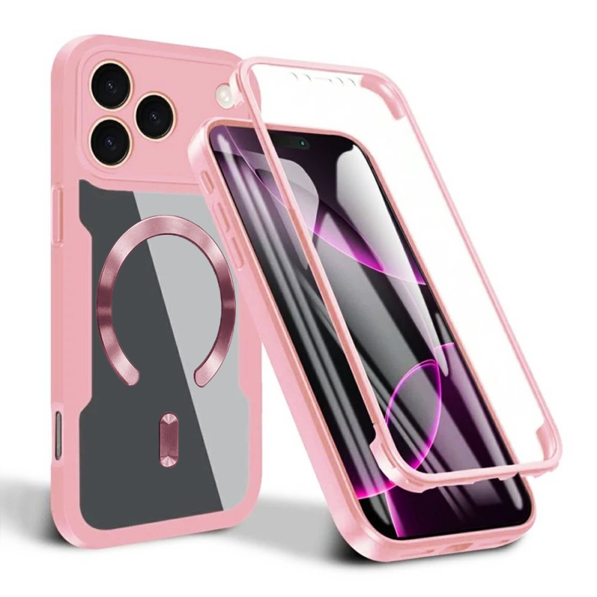 Husa pentru iPhone 17 Pro + Folie - Techsuit ColorVerse 360 MagSafe Series - Pink