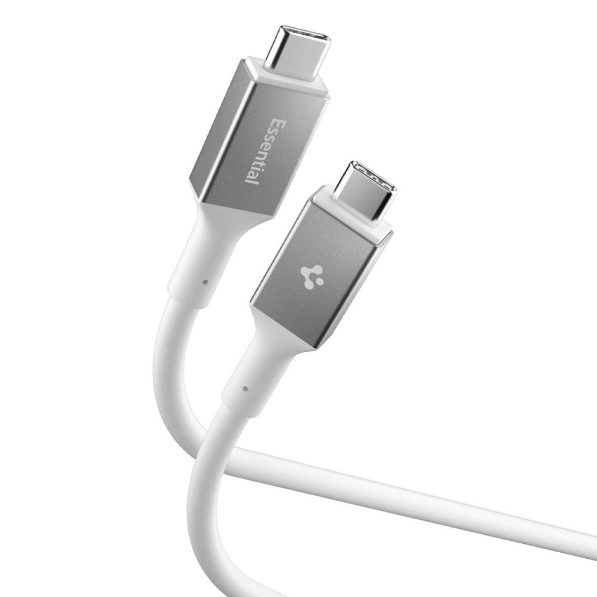 Cablu pentru Alimentare Type-C la Type-C, 240W, 40Gbps, 8K, 1.5m - Spigen Essential EB24015CC (ACA10422) - White