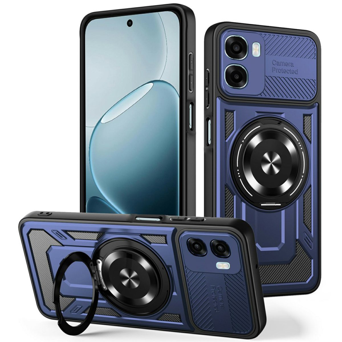 Husa pentru Oppo A6x 4G / A6x 5G / A6k 4G - Techsuit RuggedCam - Blue
