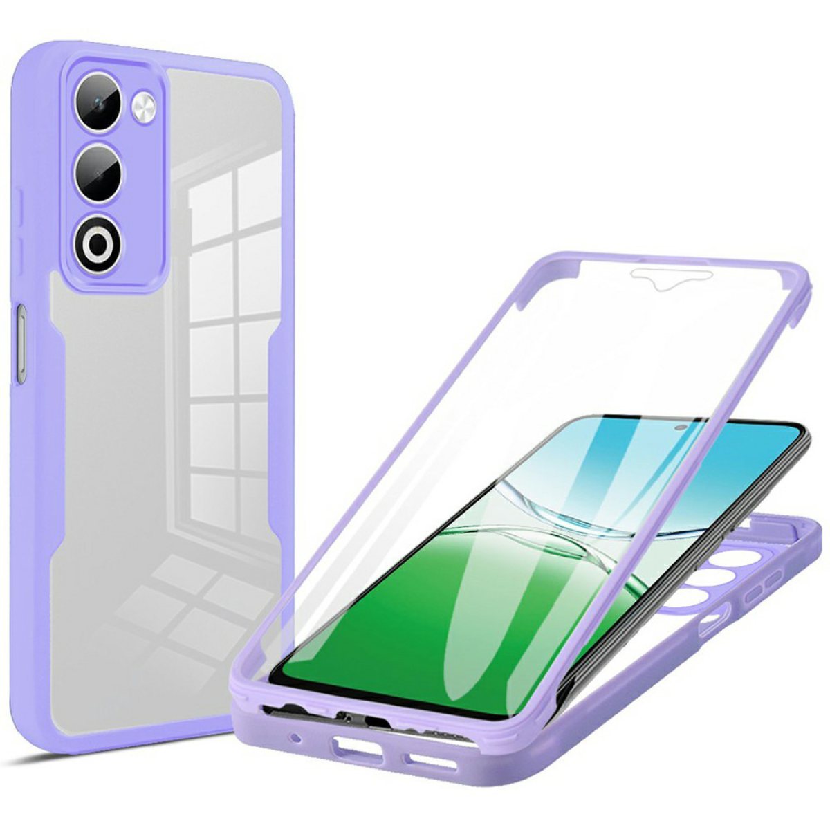 Husa pentru Oppo A5 4G / A5 5G + Folie - Techsuit ColorVerse 360 Series - Purple