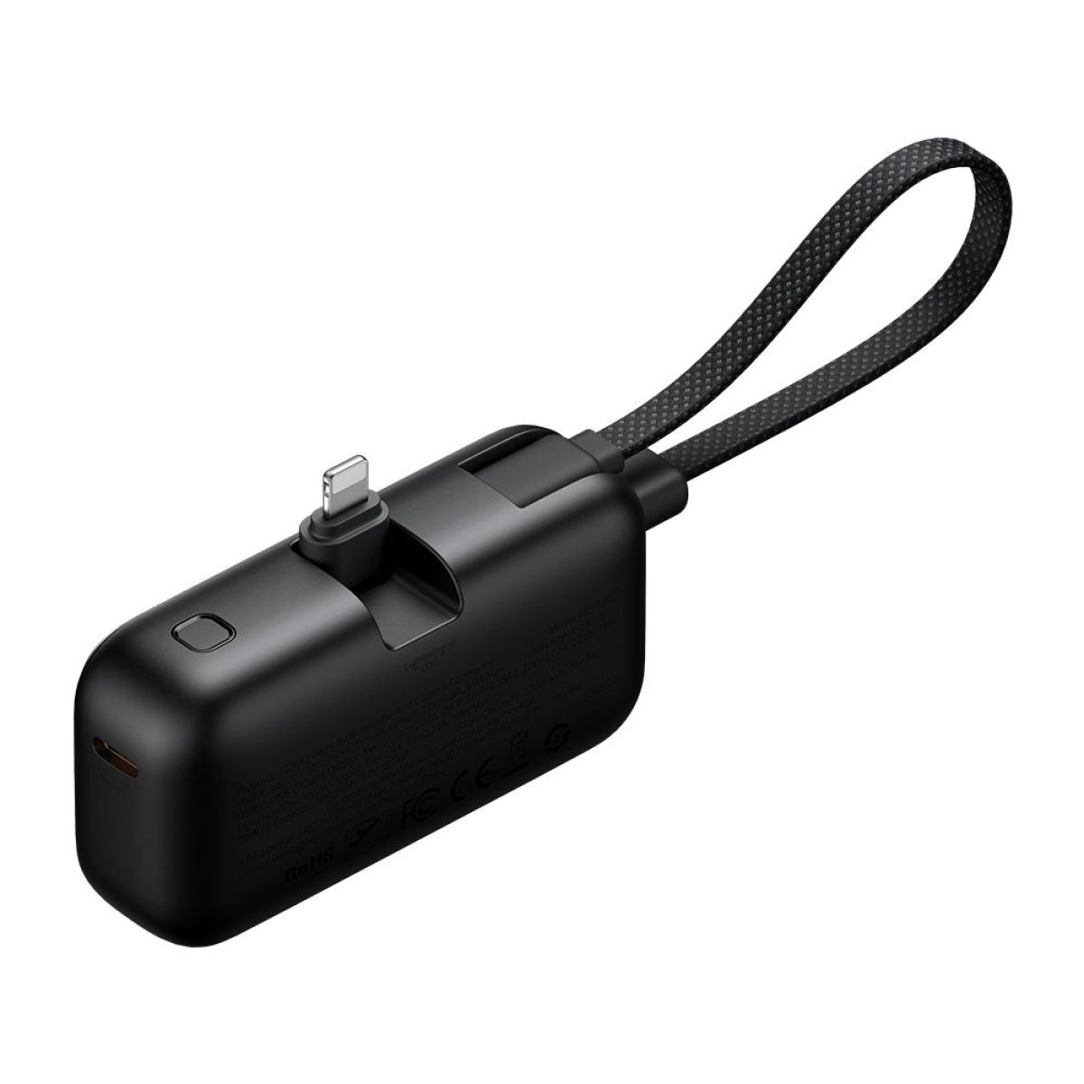 Acumulator Externa cu Cablu, Conector Lightning, 5000mAh, 22.5W - Mcdodo FreeKit Series (MC-7800) - Black