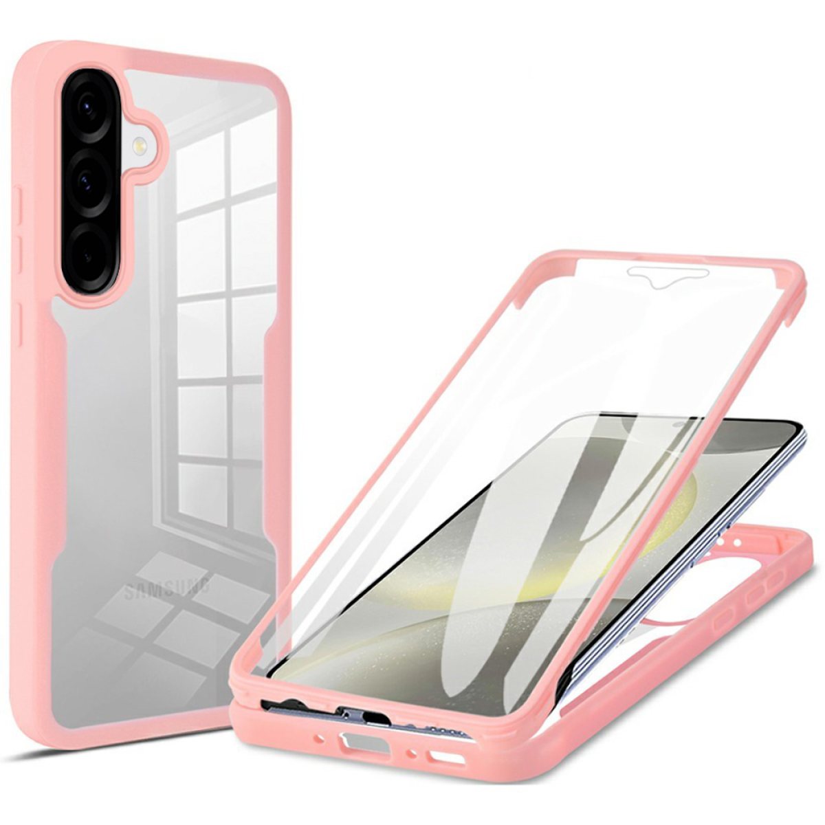 Husa pentru Samsung Galaxy A37 5G + Folie - Techsuit ColorVerse 360 Series - Pink