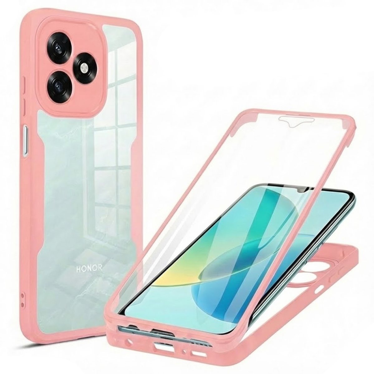 Husa pentru Honor X5c Plus + Folie - Techsuit ColorVerse 360 Series - Pink