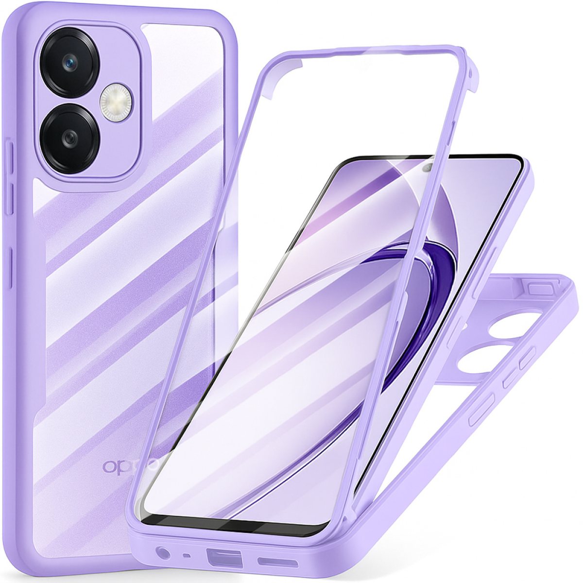 Husa pentru Oppo A40 4G / A60 5G + Folie - Techsuit ColorVerse 360 Series - Purple