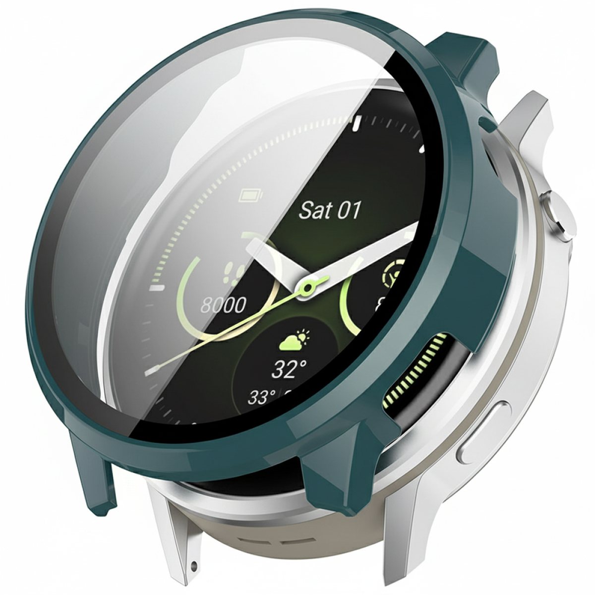 Husa pentru Garmin Venu 4 45mm + Folie - Techsuit Defense360 Pro - Deep Teal