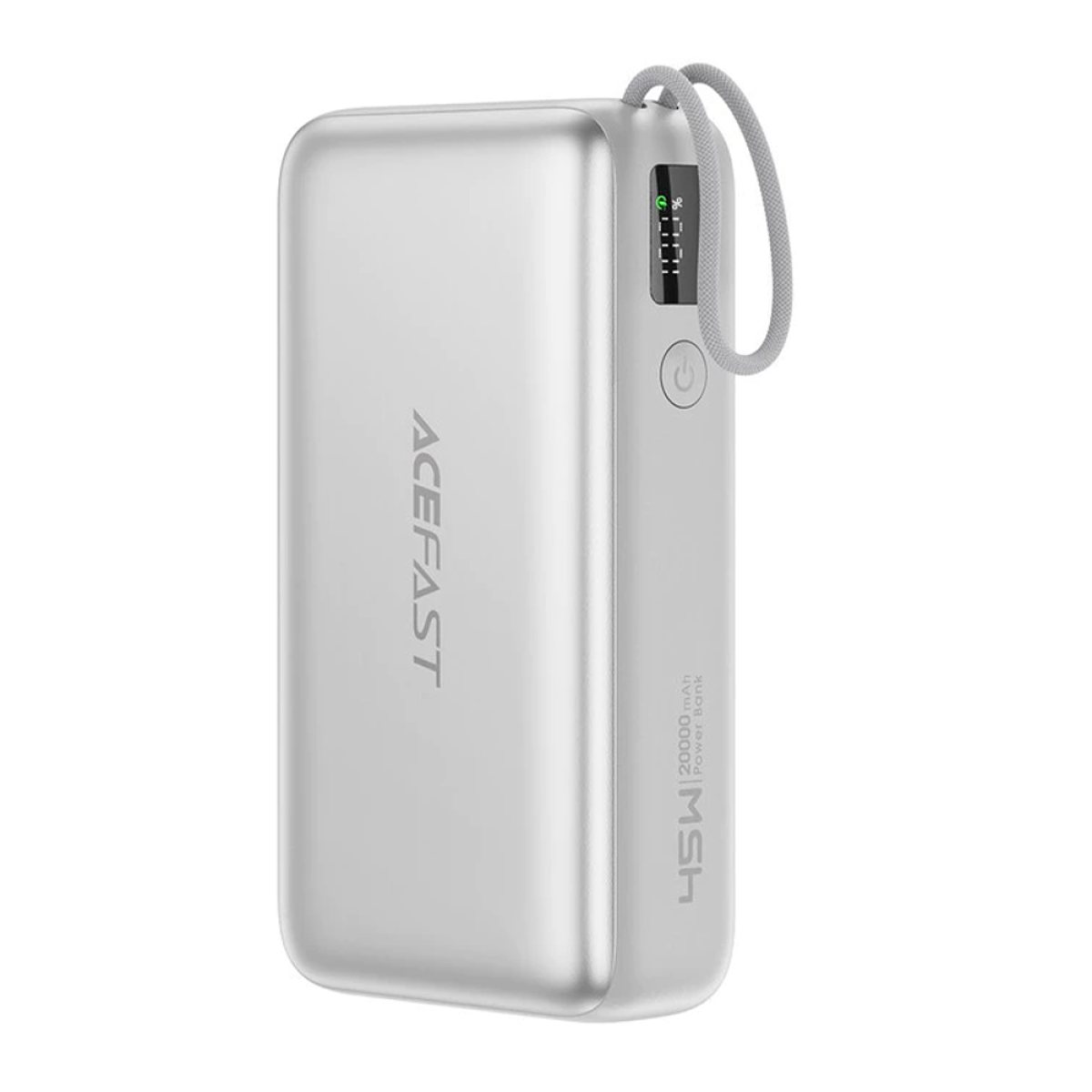 Baterie Externa, USB-C, 20000mAh, 45W, Cablu - Acefast (M34) - Silver