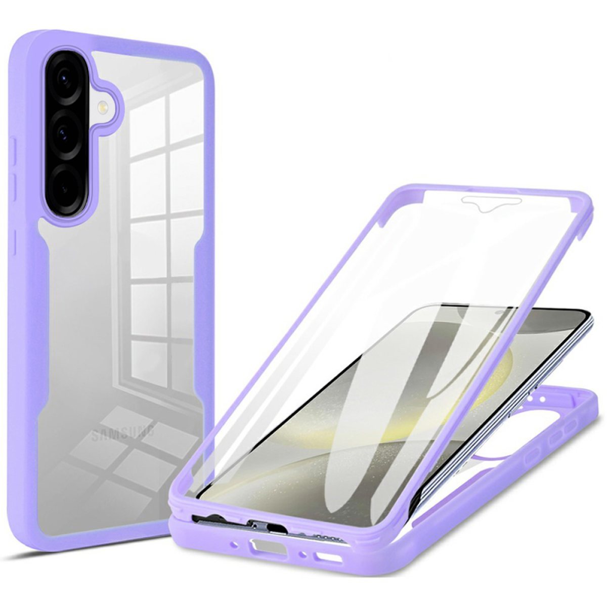 Husa pentru Samsung Galaxy A37 5G + Folie - Techsuit ColorVerse 360 Series - Purple