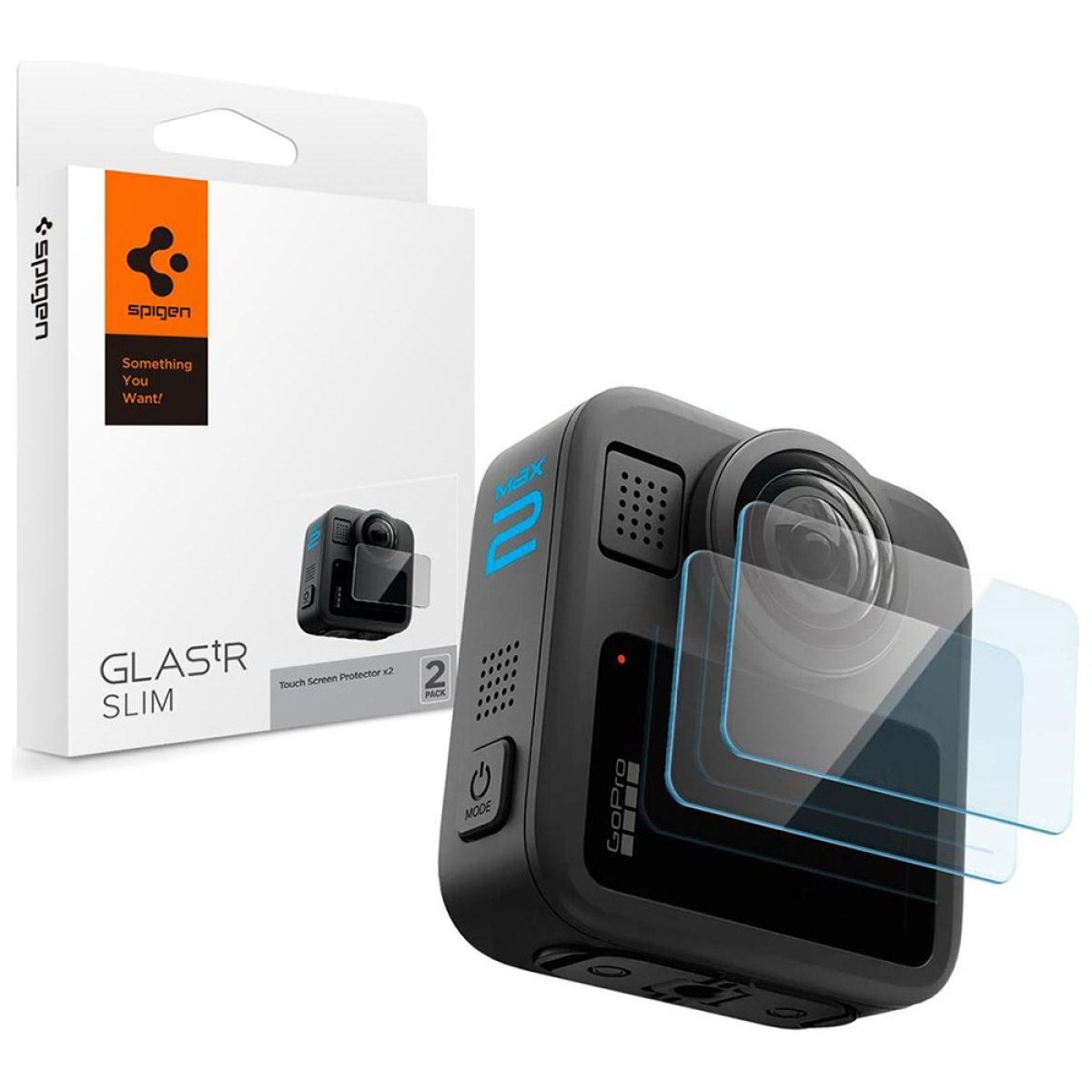 Folie pentru GoPro MAX 2 Back Screen (set 2) - Spigen Glas.tR Slim (AGL11230) - Clear