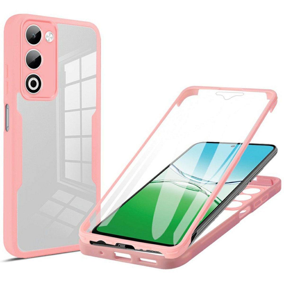Husa pentru Oppo A5 4G / A5 5G + Folie - Techsuit ColorVerse 360 Series - Pink