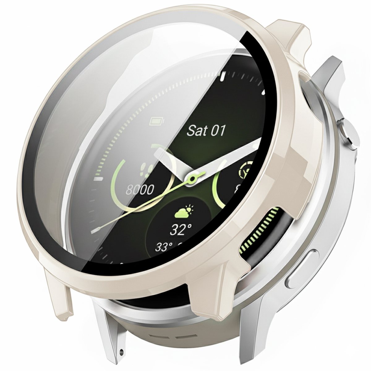 Husa pentru Garmin Venu 4 45mm + Folie - Techsuit Defense360 Pro - Beige