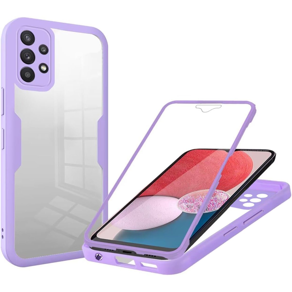 Husa pentru Samsung Galaxy A13 4G + Folie - Techsuit ColorVerse 360 Series - Purple