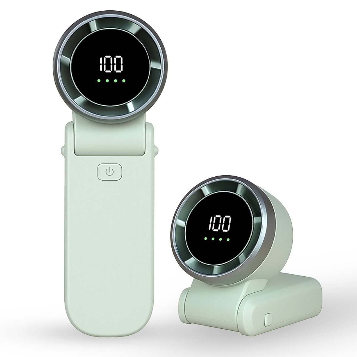 Ventilator Portabil cu Baterie si Display Digital, 5000mAh - Techsuit (A9) - Green