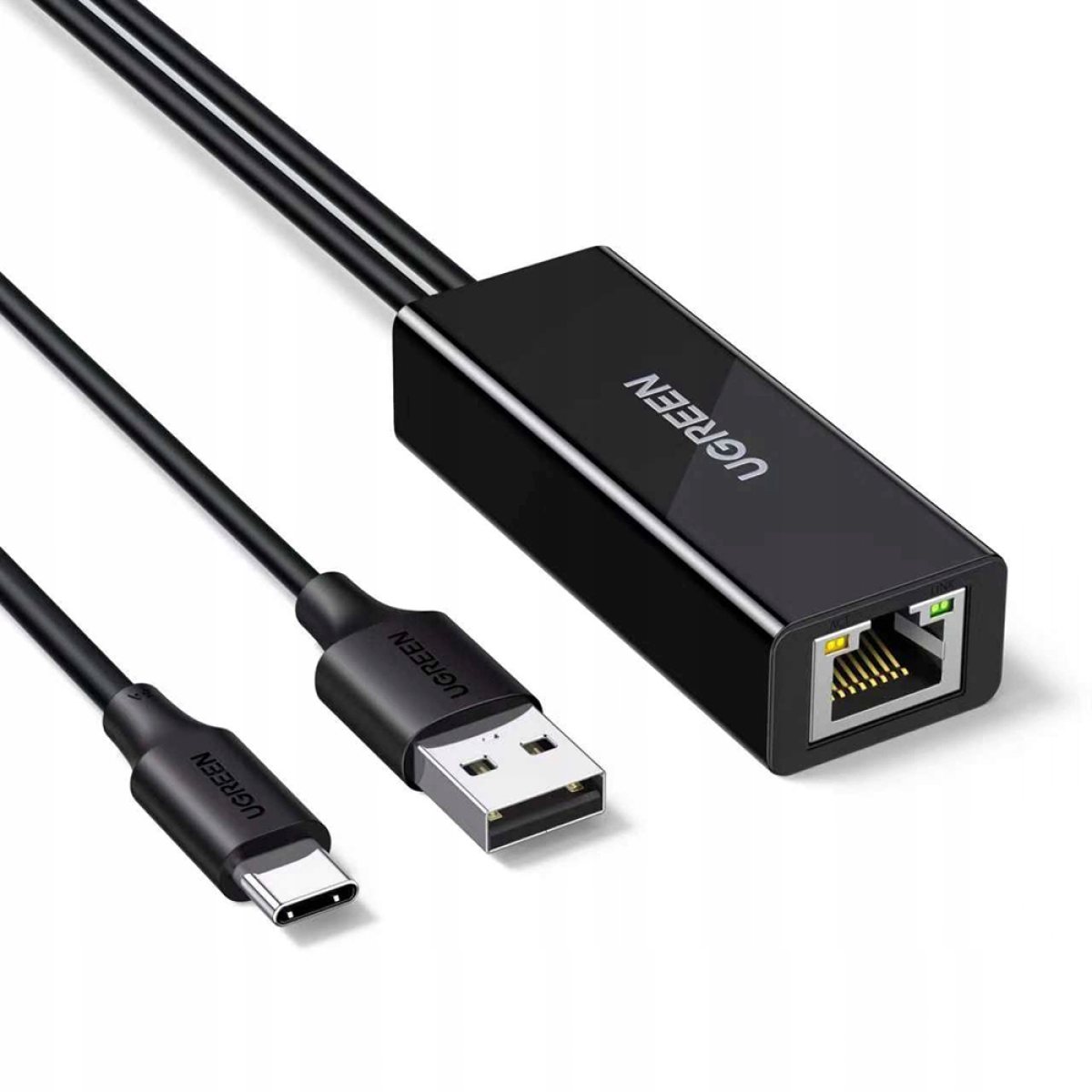 Adaptor pentru Internet, USB, USB-C la RJ45, 100Mbps, Indicator LED - Ugreen CR110 (75535) - Black