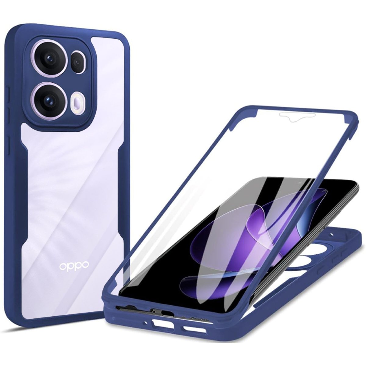 Husa pentru Oppo Reno13 Pro + Folie - Techsuit ColorVerse 360 Series - Blue