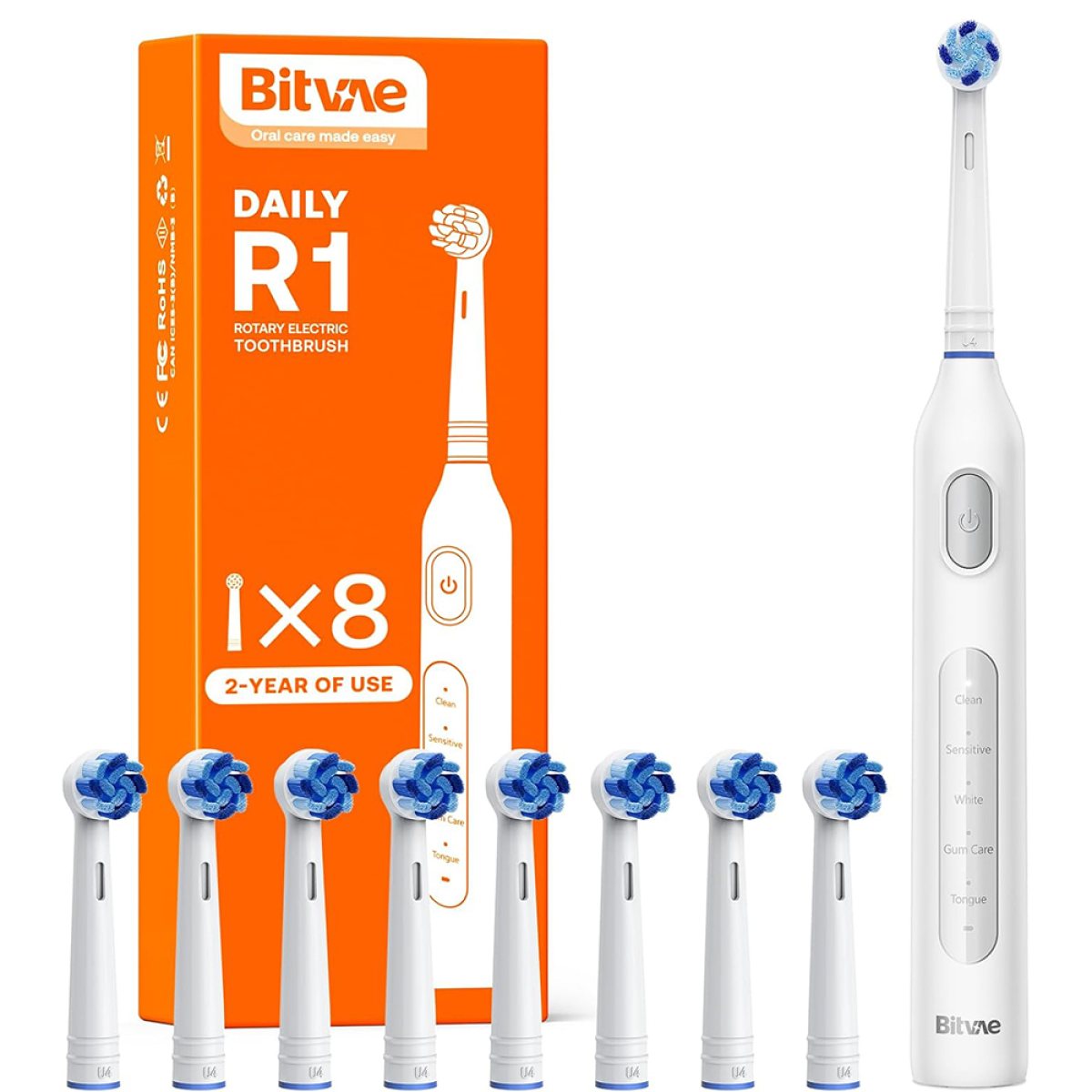 Periuta de Dinti, Capete Rezerva, Soft Type - Bitvae (BVR1) - White
