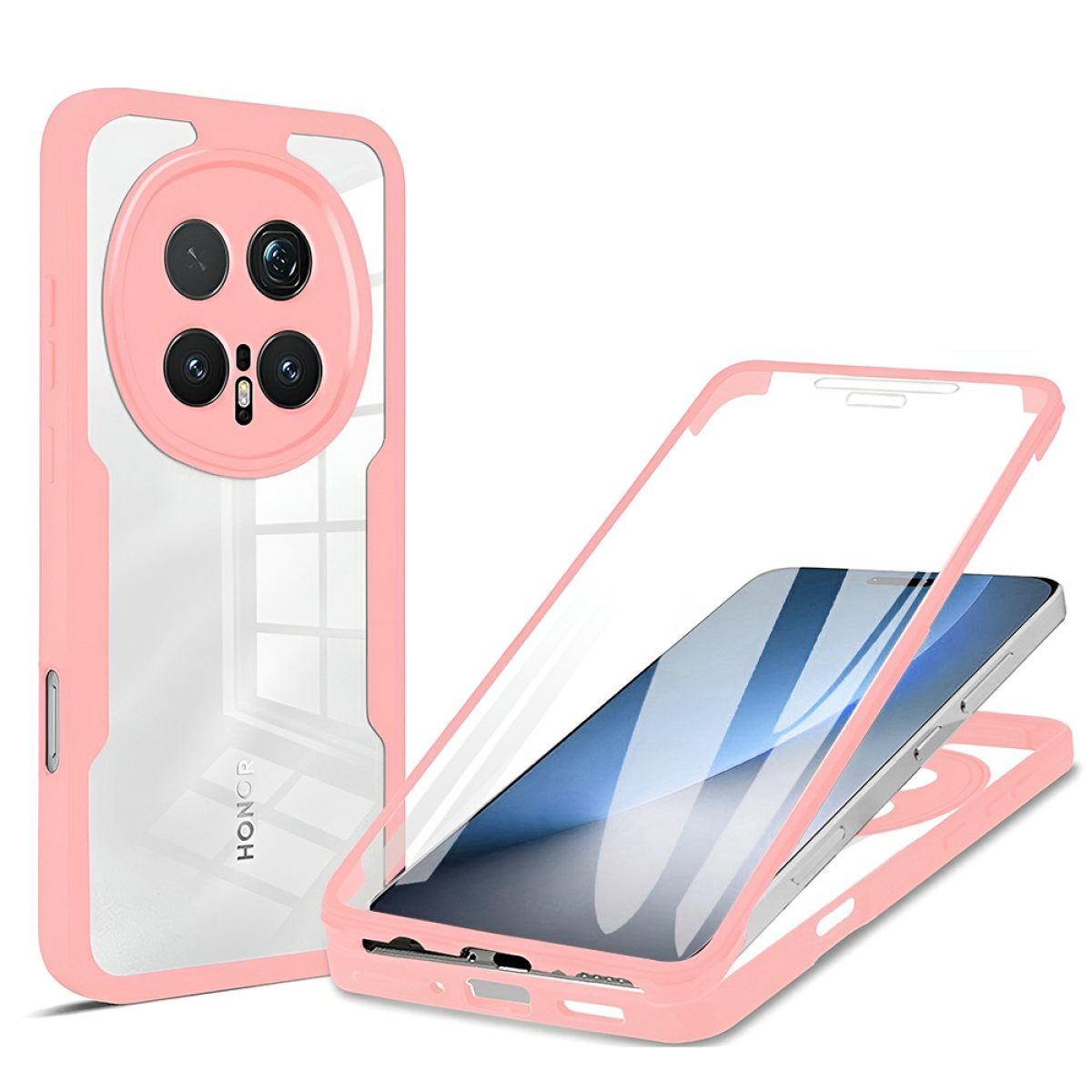 Husa pentru Honor Magic8 Pro + Folie - Techsuit ColorVerse 360 Series - Pink