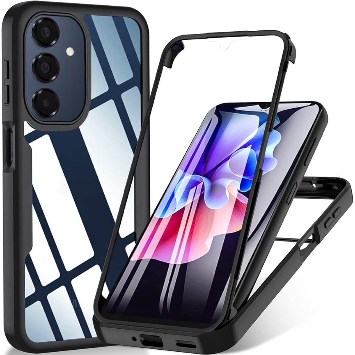 Husa pentru Samsung Galaxy A17 5G + Folie - Techsuit ColorVerse 360 Series - Black