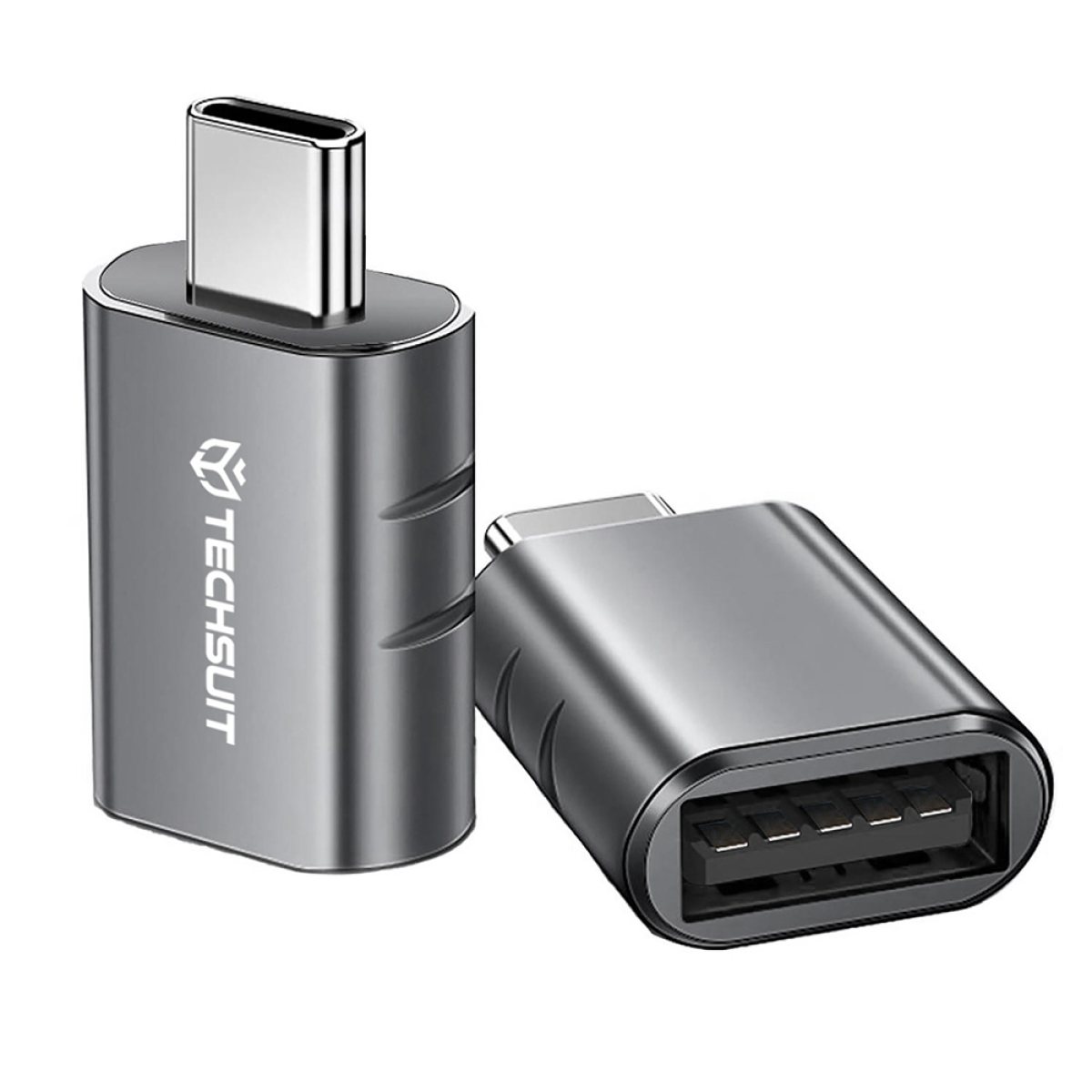 Adaptor USB la Type-C, 5Gbps, 3A, Aluminiu - Techsuit SlateVolt (A10) - Gray
