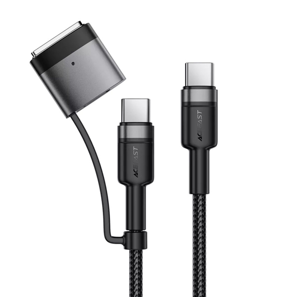 Cablu de Incarcare Type-C la Type-C la Type-C, Adaptor MagSafe 3, 240W, 48V/5A, 1.2m, Fast Charge - Acefast (C22-05) - Black