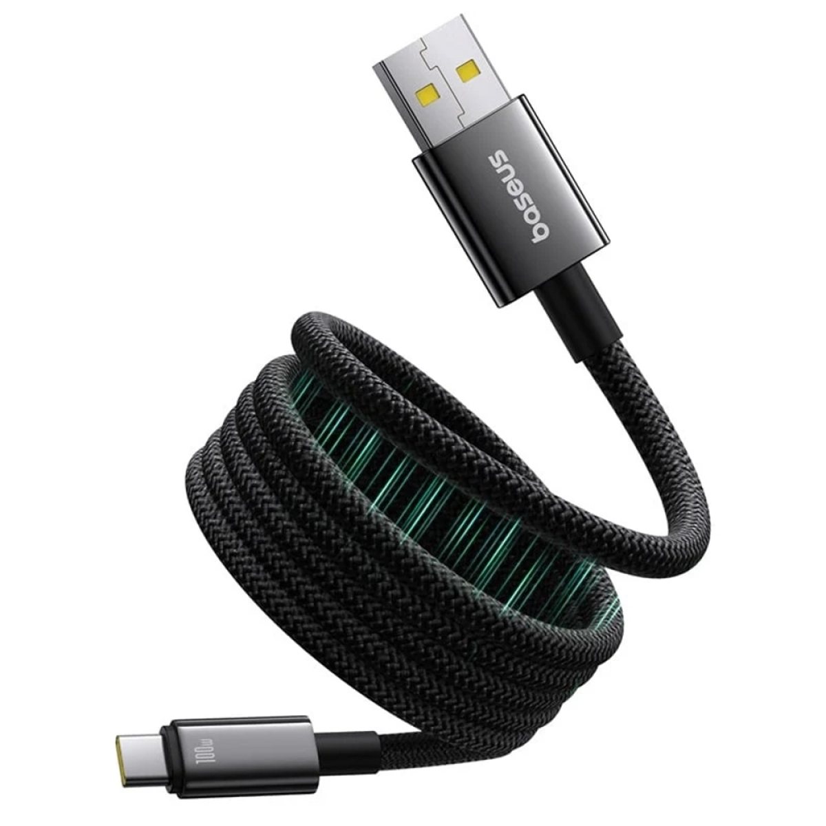 Cablu Type-C la USB, Super Fast Charge, 100W, 480Mbps, 1m - Baseus Tungsten Gold (P10319805111-02) - Black