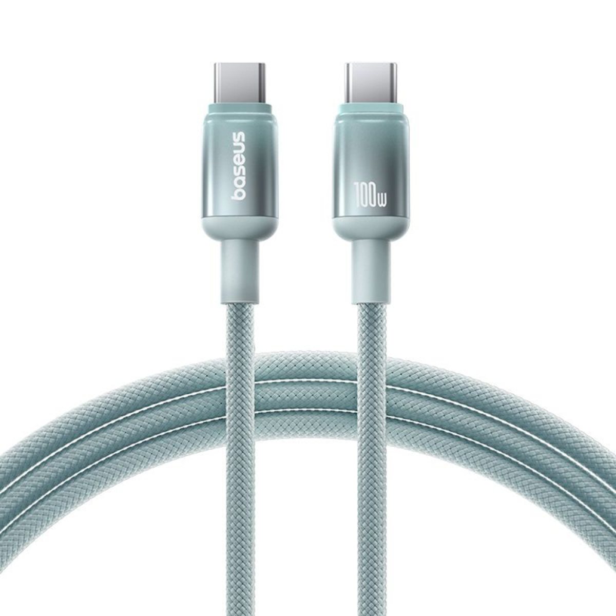 Cablu de Date, USB-C la USB-C, 100W, 1m - Baseus Discolor (E0420700) - Blue/Green