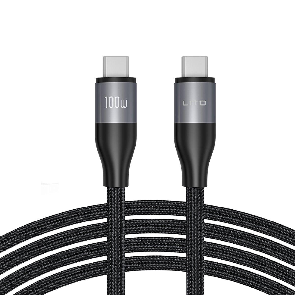 Cablu de Date Type-C la Type-C, Fast Charging, 480 Mbps, 100W - Lito (LD23CC) - Grey