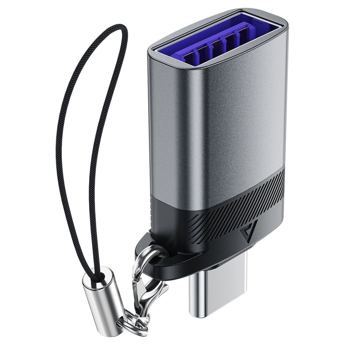 Adaptor Type-C la USB cu Functie OTG, 10Gbps, Fast Charging - Acefast (J7) - Metal Gray