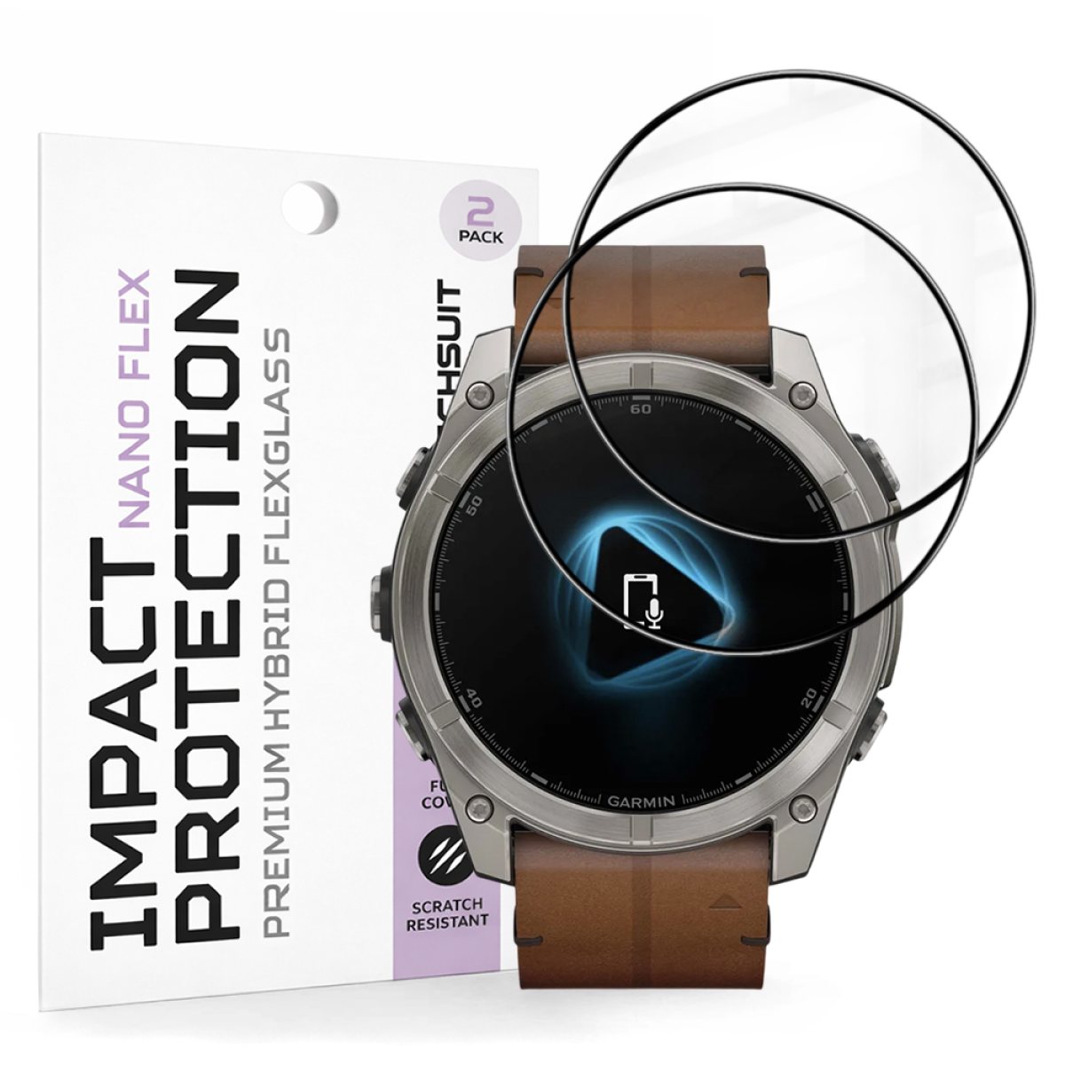 Folie pentru Garmin Fenix 8 / Fenix 8 Pro 51mm (set 2) - Techsuit Nano Flex - Black