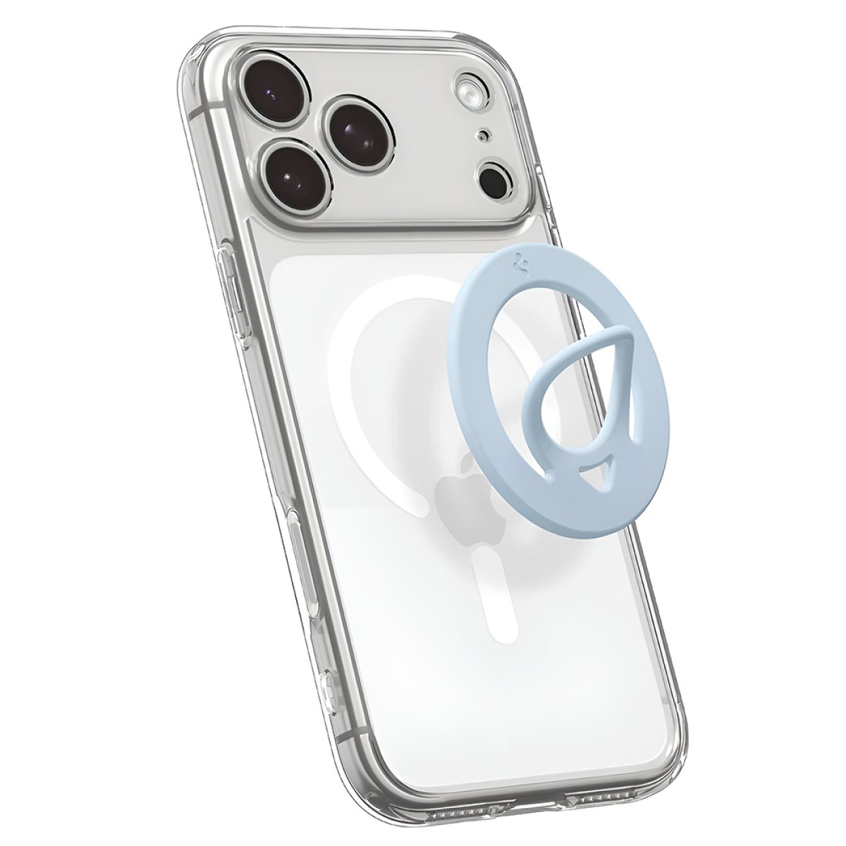 Suport Inel din Silicon pentru Telefon - Spigen Dual Pop MagSafe (AMP11368) - Light Blue