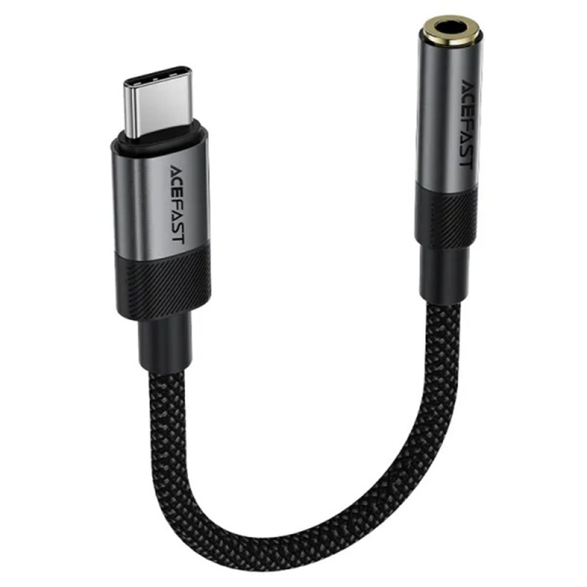 Adaptor Audio Type-C Tata la Jack 3.5mm Mama, 15cm - Acefast (J12) - Black