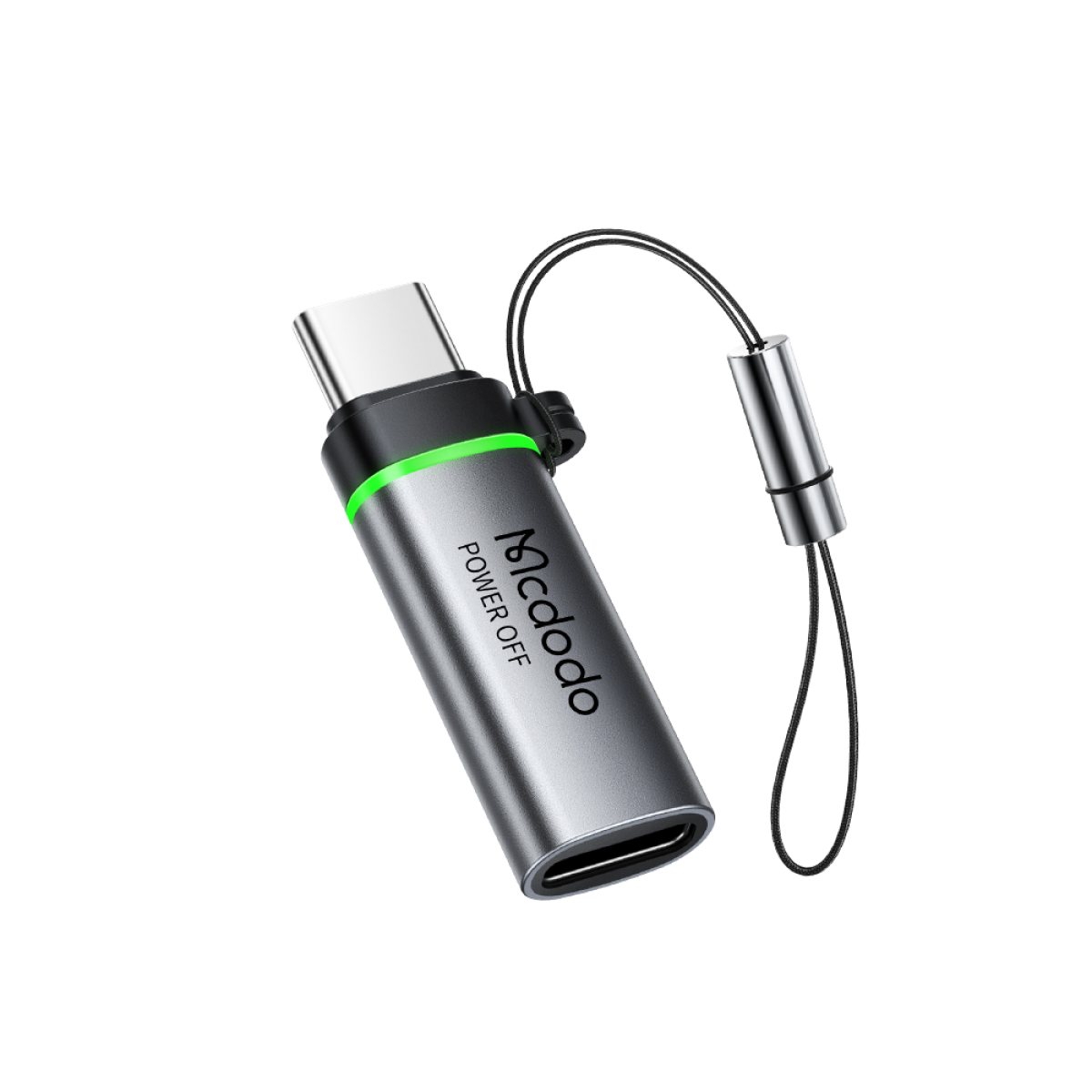 Adaptor Lightning la USB-C, Fast Charge, 60W, 3A, 480Mbps - Mcdodo Adaptor Auto Power Off (OT-6010) - Black